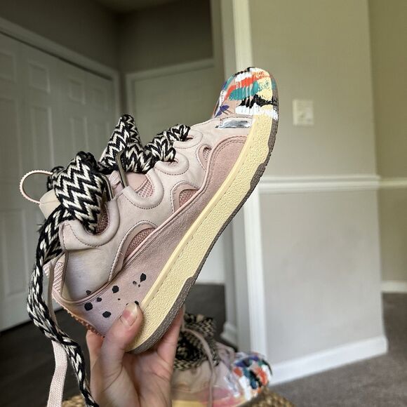 Lanvin Curb Gallery Department Paint Sneakers Pink Multi 29962969 Size 39 - Picture 15 of 16
